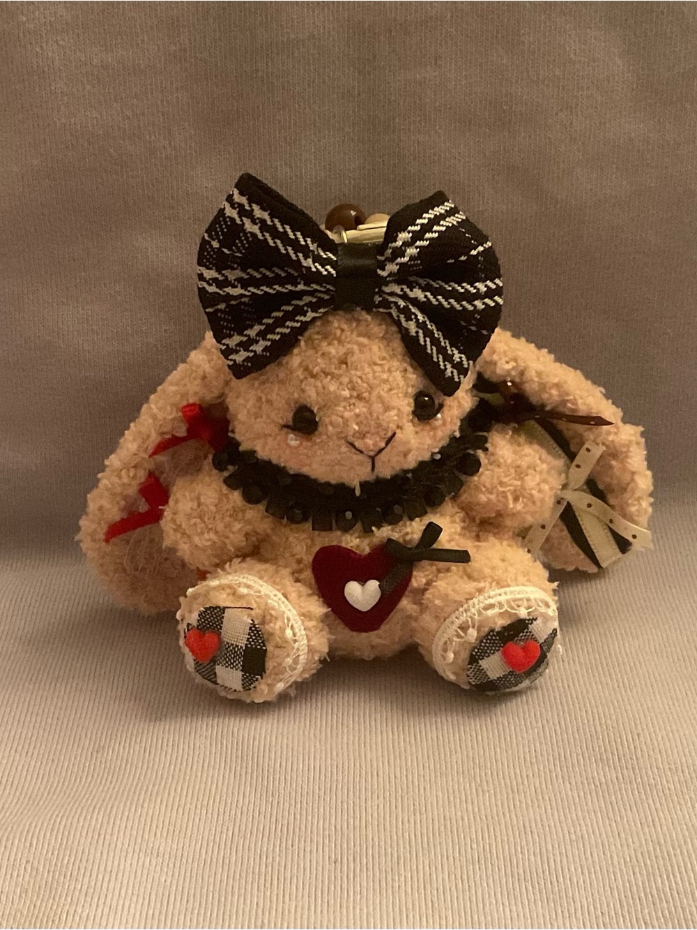 Crochet Lolita Bunny with bow and heart handmade amigurumi